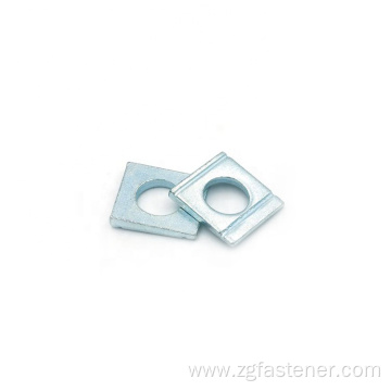 Blue white zinc square washers